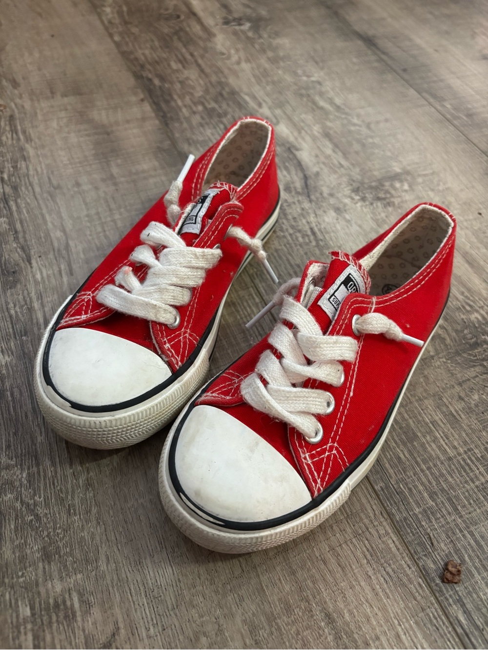 Red Canvas Kids Sneakers - Classic Skate Style